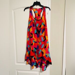 XHILARATION, Multicolor Geometric Dress - Red, Pink, Blue, Orange, Size Small